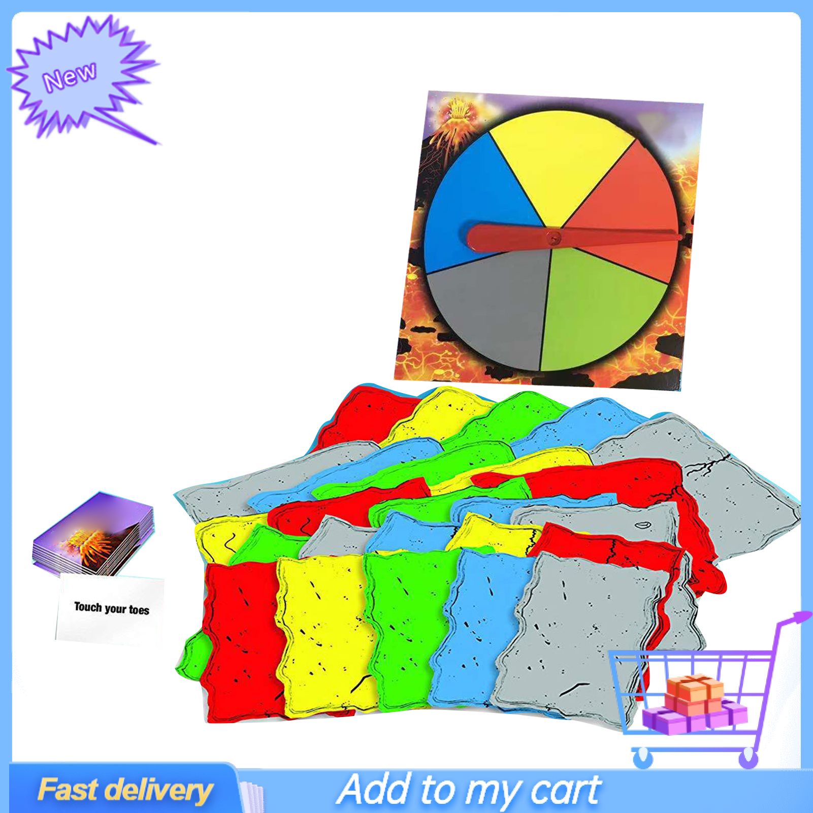 Creative Volcano Children Rotating Cards Family Interactive Solitaire Board Game