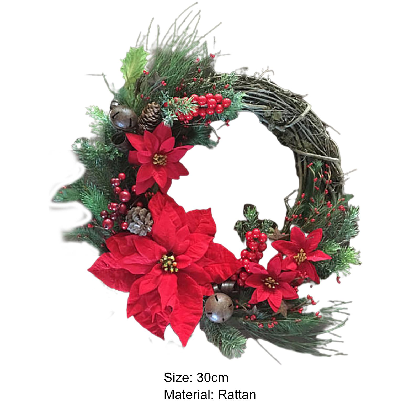 Hanging Wreath Landscaping Christmas Front Door Wall Ornament Floral Garland