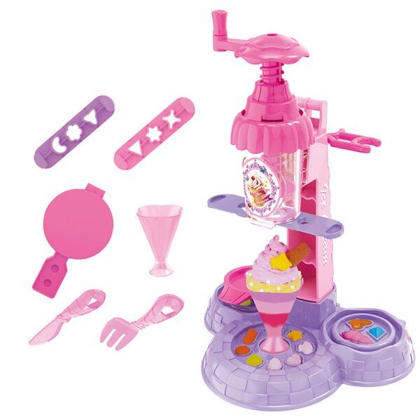 Ice Cream Machine Playdough Clay Mold Tool Set Children Toy Skin Mud Handmade Nontoxic Clay Pretend Play Dough Toys for kids