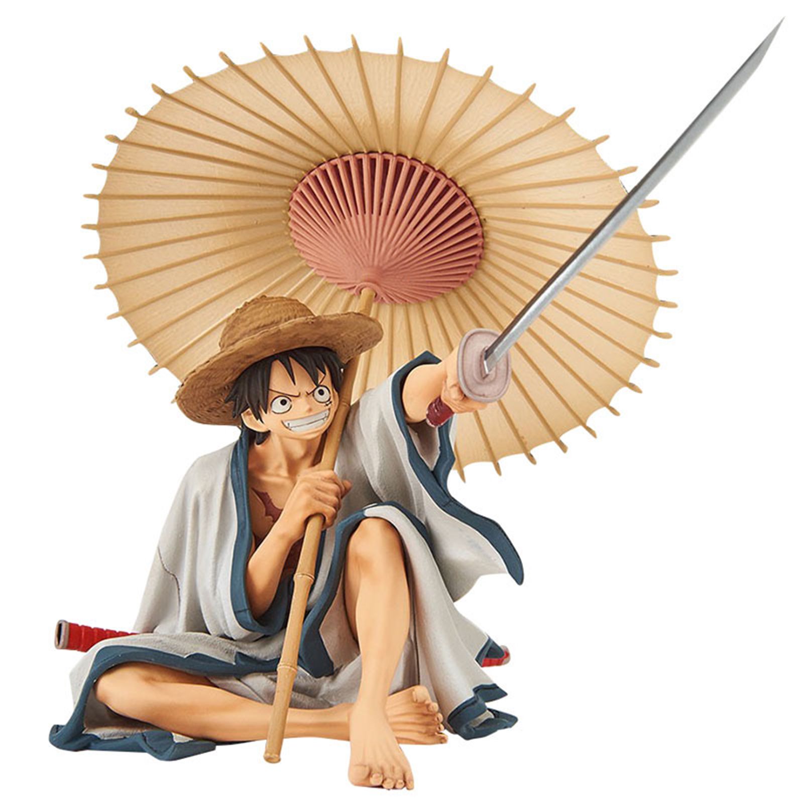 Model Toy One Piece Collectible Long-lasting Umbrella Kimono Luffy Character Anime Figure Desktop Decor