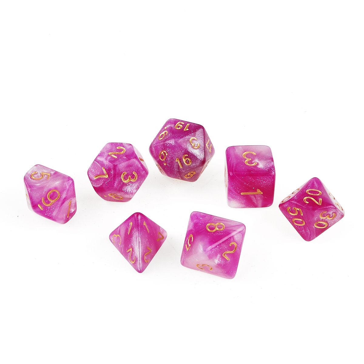 7/42pcs Polyhedral Transparent Multicolored Dice Set Of Multicolored Dice Sieve Tour Red Drama Set Dice