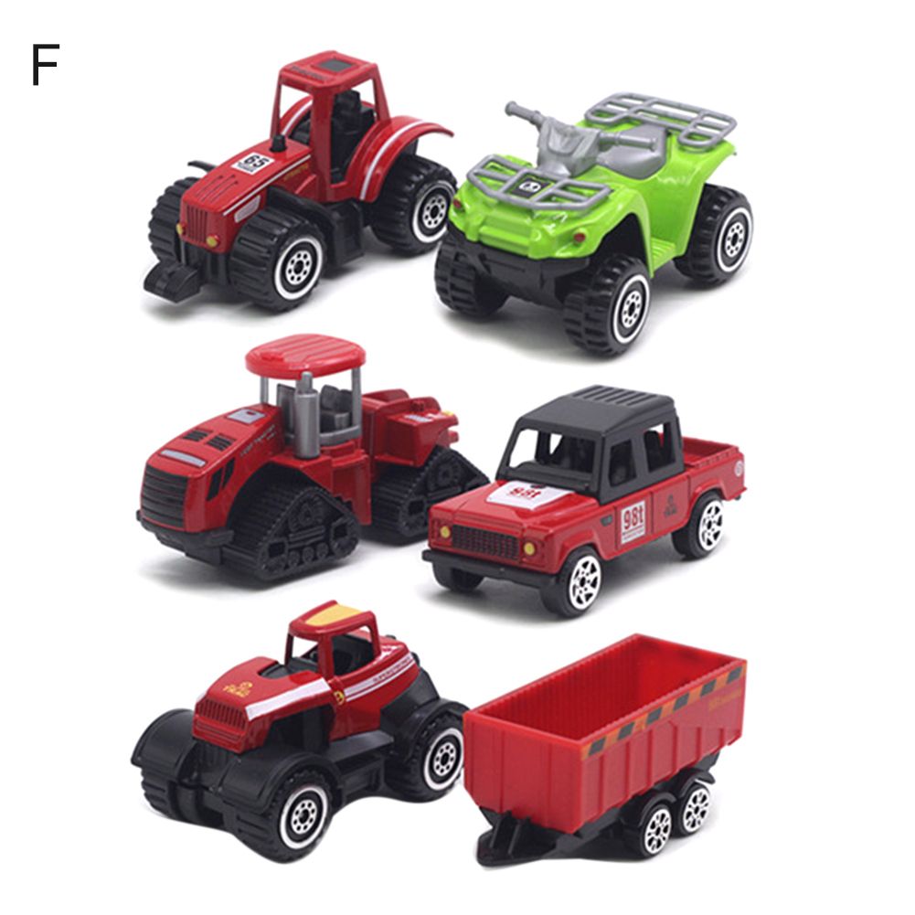 6Pcs Alloy Car Model Children Engineering Farmer Tank Vehicle Toy Car Collection