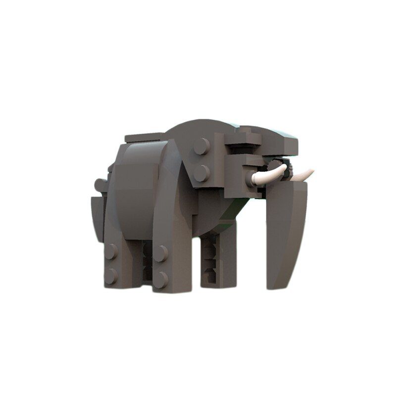 BuildMOC Series Animal Action Figures Lion Elephant MOC-12802 Building Blocks Brick Toys For Children Gift
