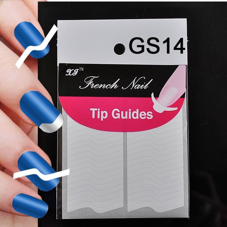 5 Pcs/Lot  White Nail Sticker French Smile Stickers Nail Decals Stickers Wave Saw Tooth Line Curve Opp Sleeve Packing GS serial