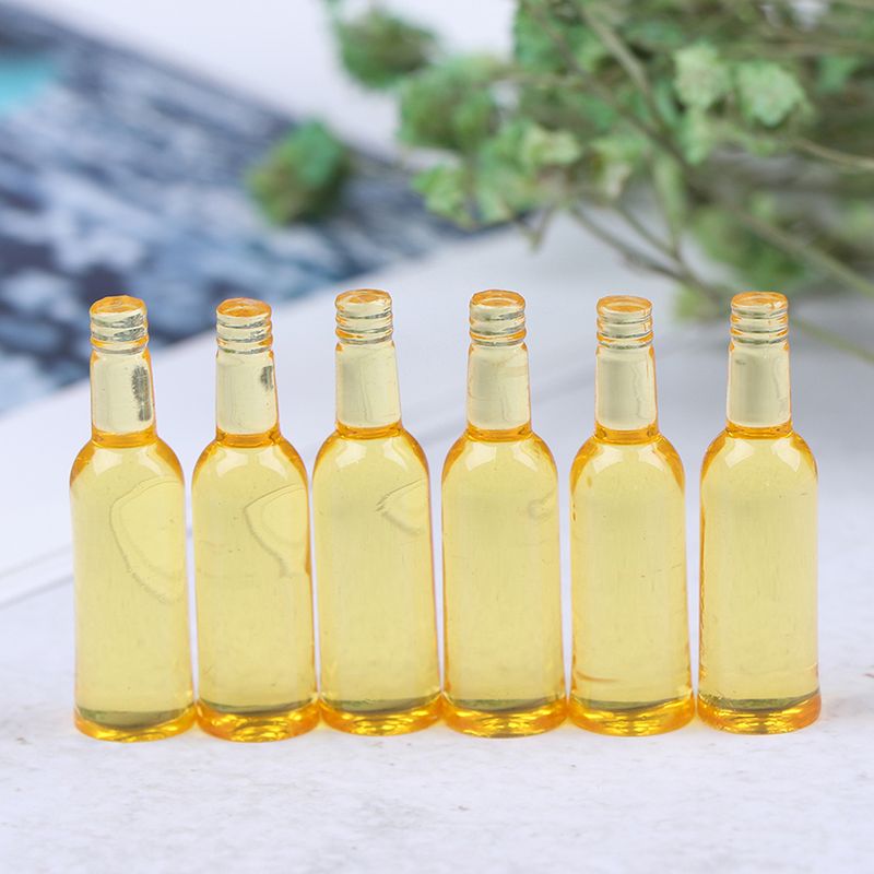 6Pcs 1:12 Dollhouse Miniature Drink Bottle Doll Kitchen Accessories