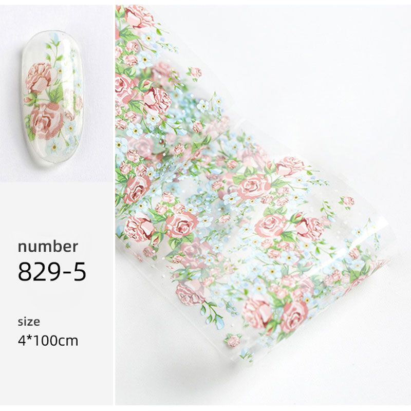 10 colours Nail Leaf Stickers Varnish Mix Rose Flower Transfer Foil Nails Decal Cursors For Nail Art Decoration Manicure Designs