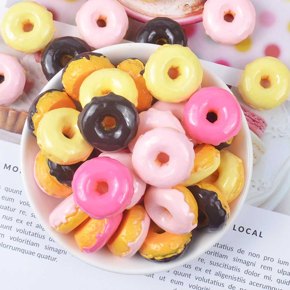 10Pcs Slime Charms Simulated Donut Resin Plasticine Slime Accessories Beads Making Supplies DIY Scrapbooking Crafts