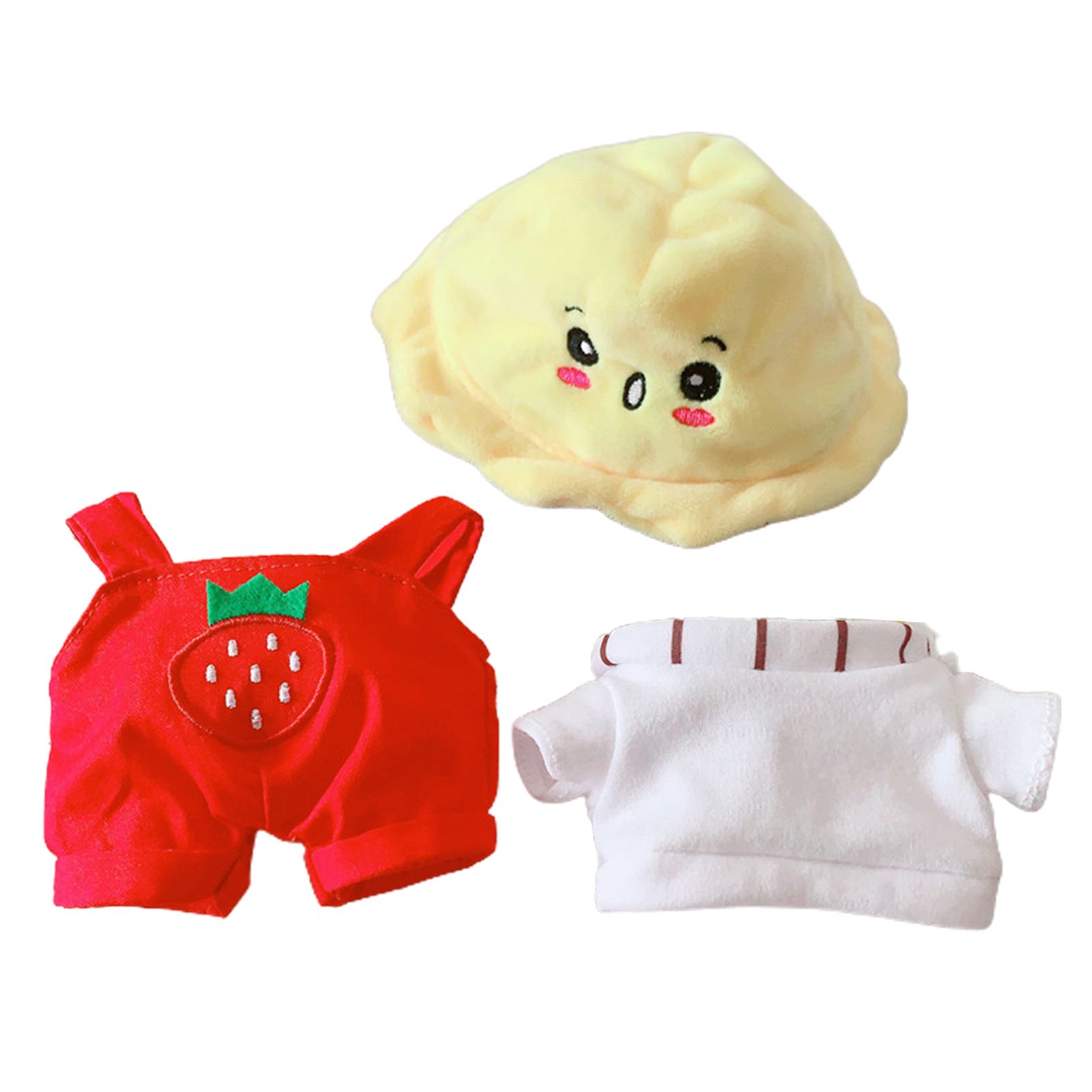 1Set Doll Suspender Trouser Strawberry Print Comfortable to Touch Stretchy Doll Toy Bib Pants for Fun