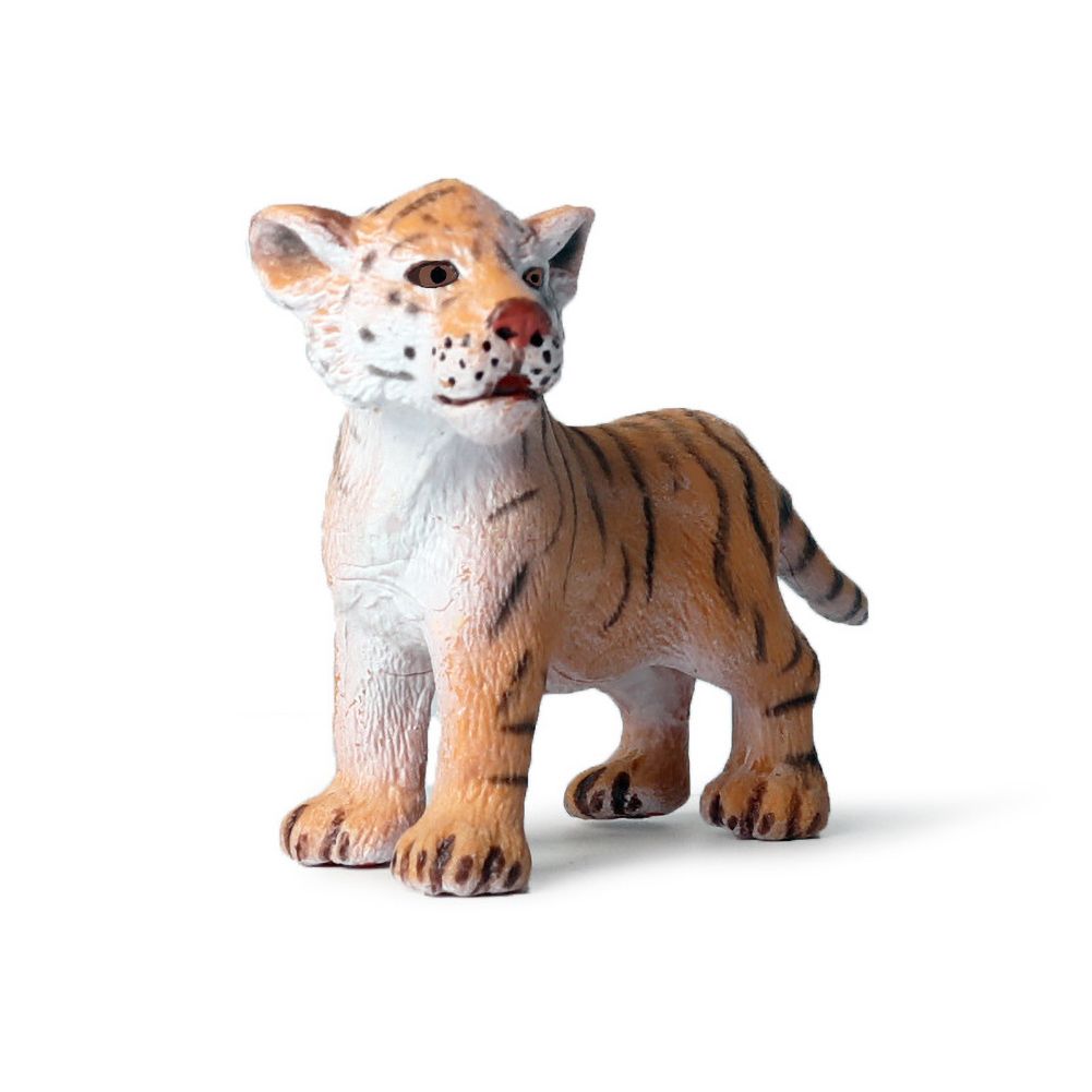 1/4Pcs Kids Cute Simulated Solid Tiger Model Action Figure Toy Desktop Ornament