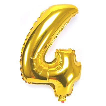 Alphabet Aluminum Foil Balloons Number  0-9 - Gold