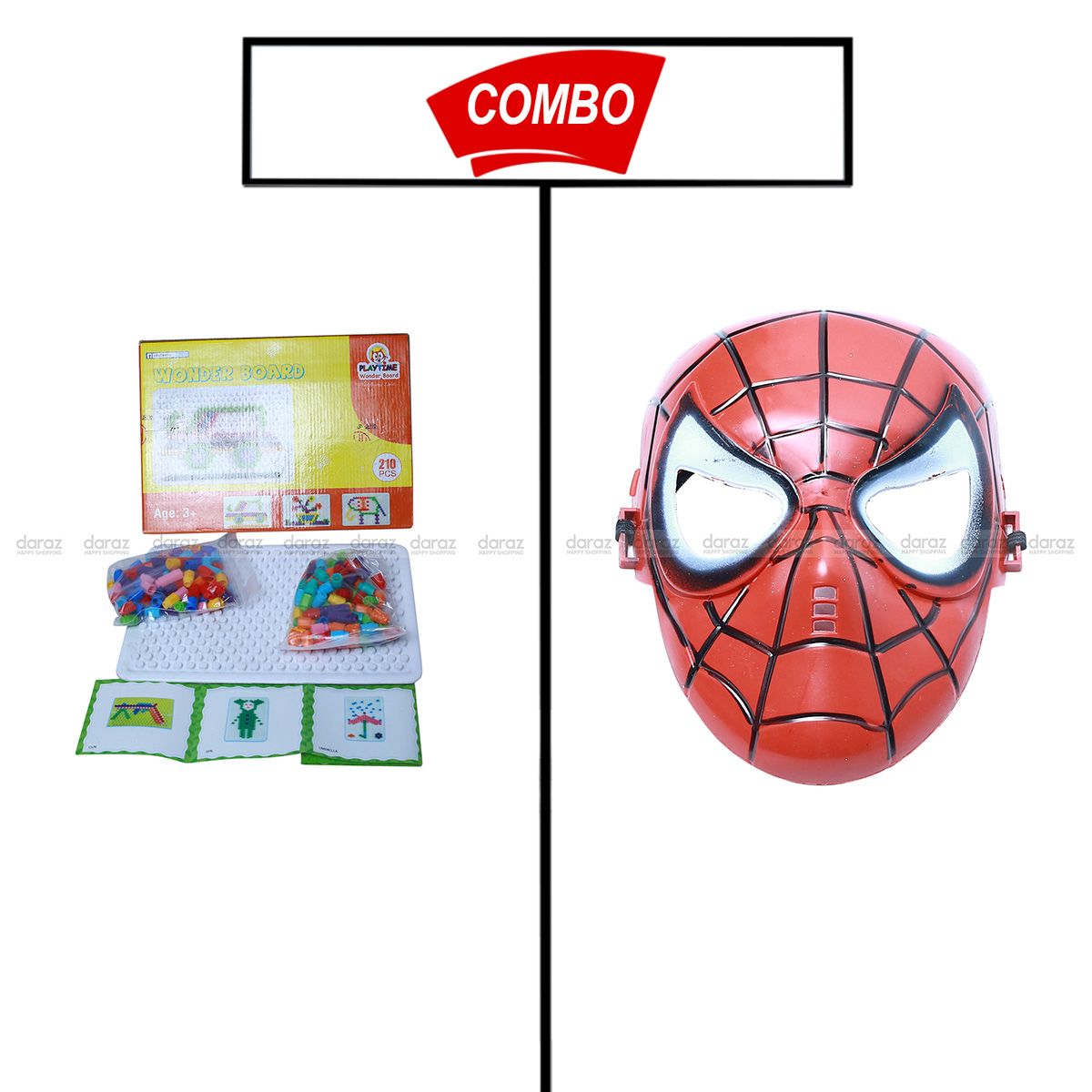 WONDER BOARD & SPIDER MAN COSTUME MASK COMBO
