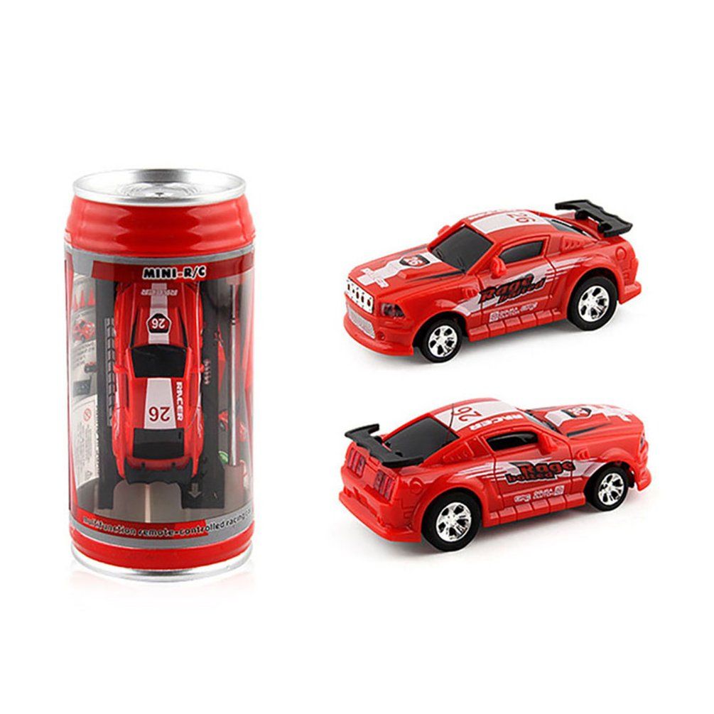 Coke Can Mini RC Car Radio Remote Control Micro Racing Car s Toy(RED)