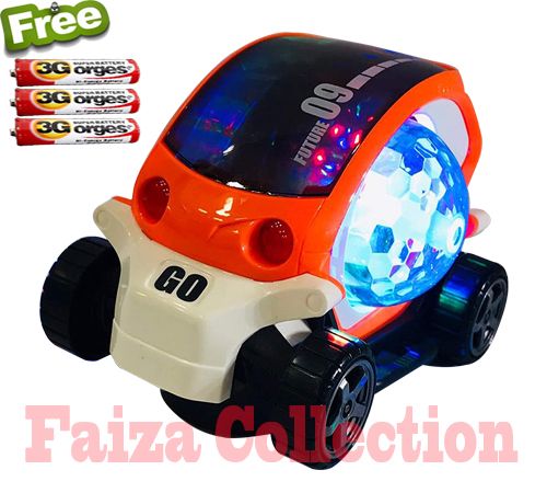 3D Electric Car Toy with Sound and light Model Universal Rotating colorful Music Car For Kids