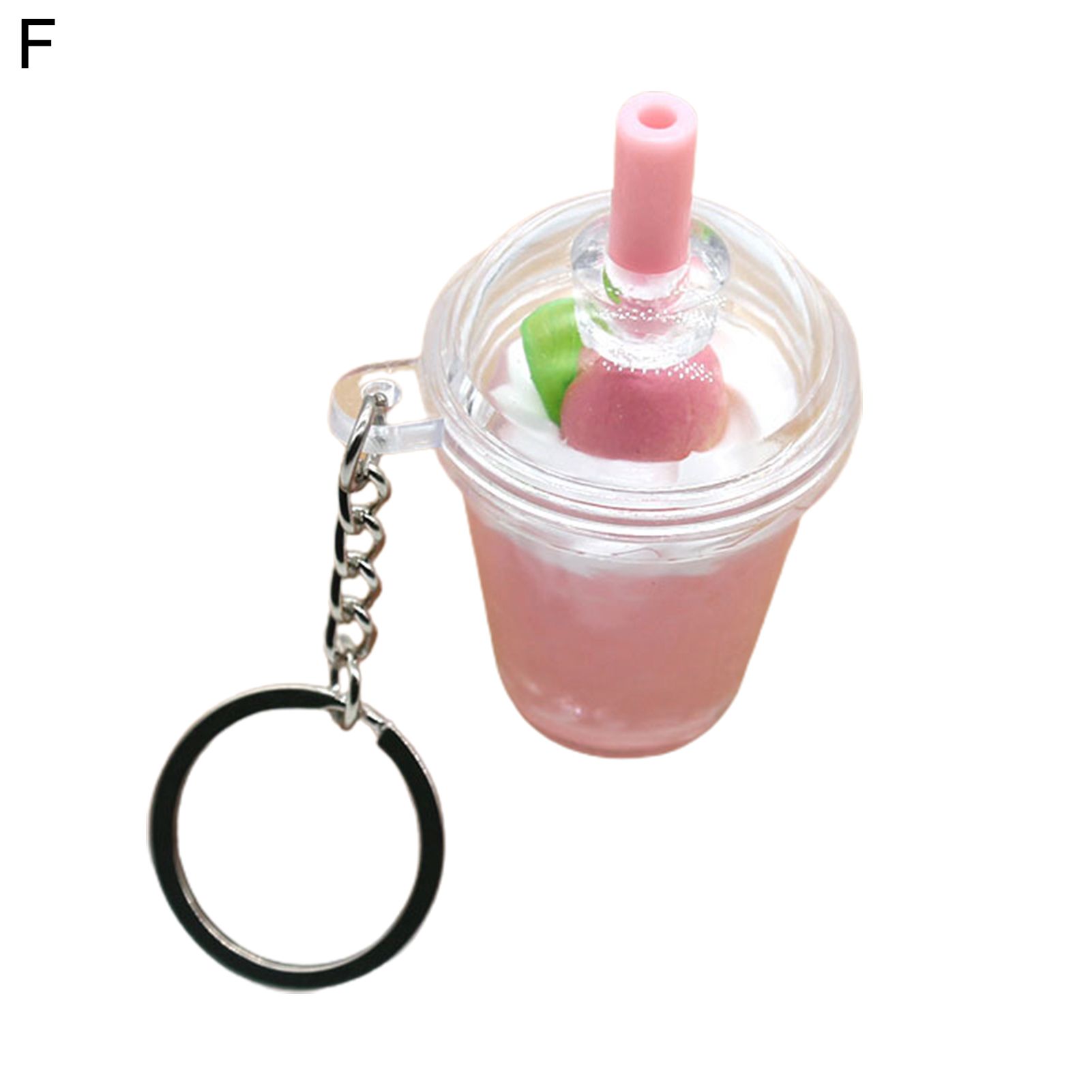 Key Holder Highly Simulated Bag Pendant Plastic Cartoon Ice Cream Juice Cup Shape Keychain for Backpacks
