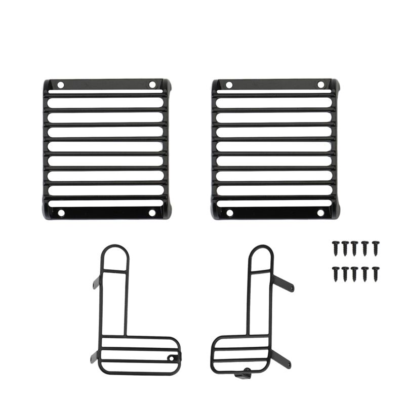 JOUYI 4Pcs Metal Front and Rear Lampshade Lamp Guards Protection Cover for 1/10 RC Crawler Car Traxxas TRX-4 TRX4 Defender