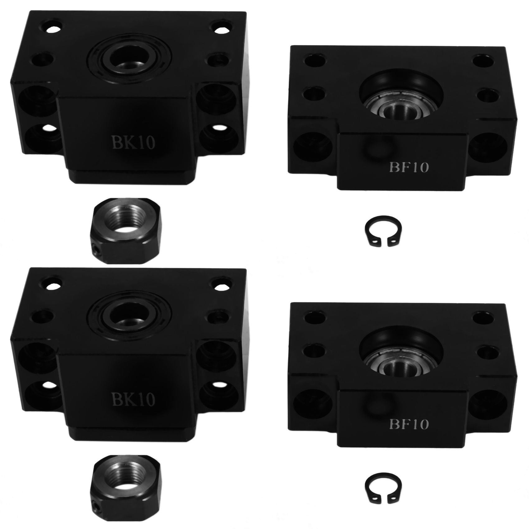 2X Ball Screw Support Set Includes 1X Bk10 and 1X Bf10 for Sfu1204 Ball Screw End Support Cnc Parts Bk / Bf10