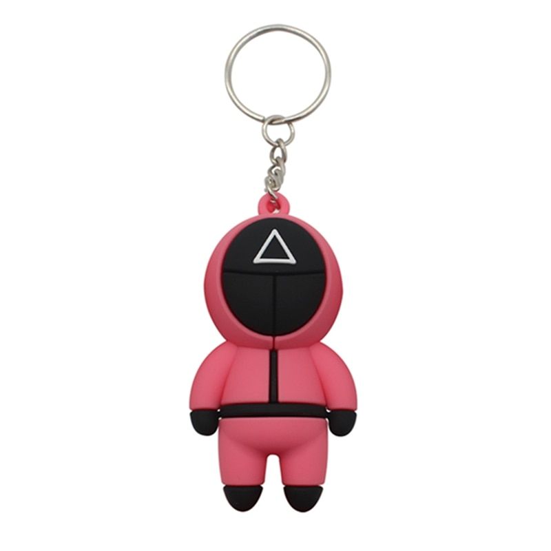 TV Show Anime Key Chain Squid Game KeyChain for Car Accessories Women Cute Bag Pendant KeyRing PVC Cartoon Friend Gifts