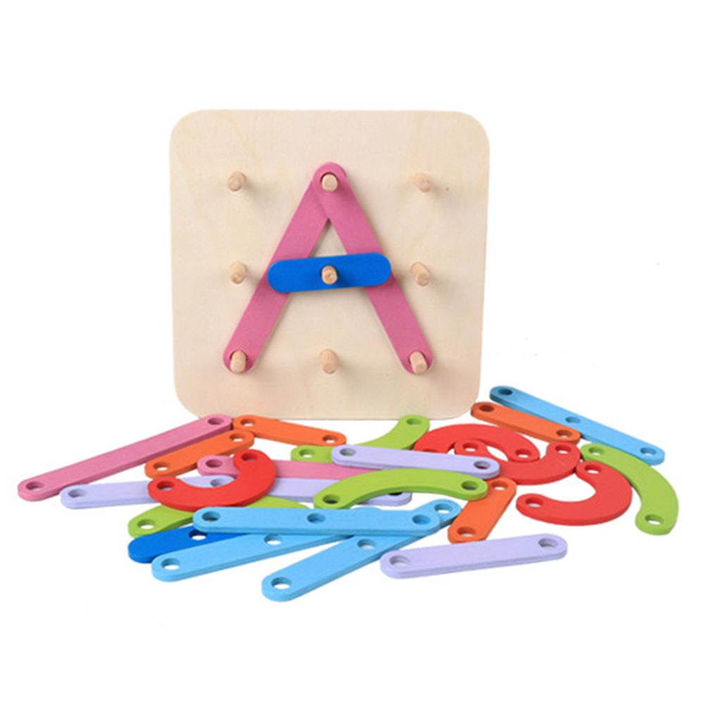 Wooden Letter Number Shape Puzzle Educational Board Game Block Kids Children Toy