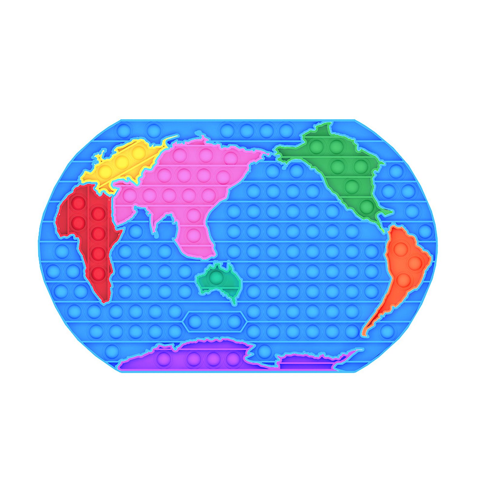 1 Set Bubble Fidget Interactive Funny Anti-anxiety World Map Bubble Squeeze Gadget for Entertainment