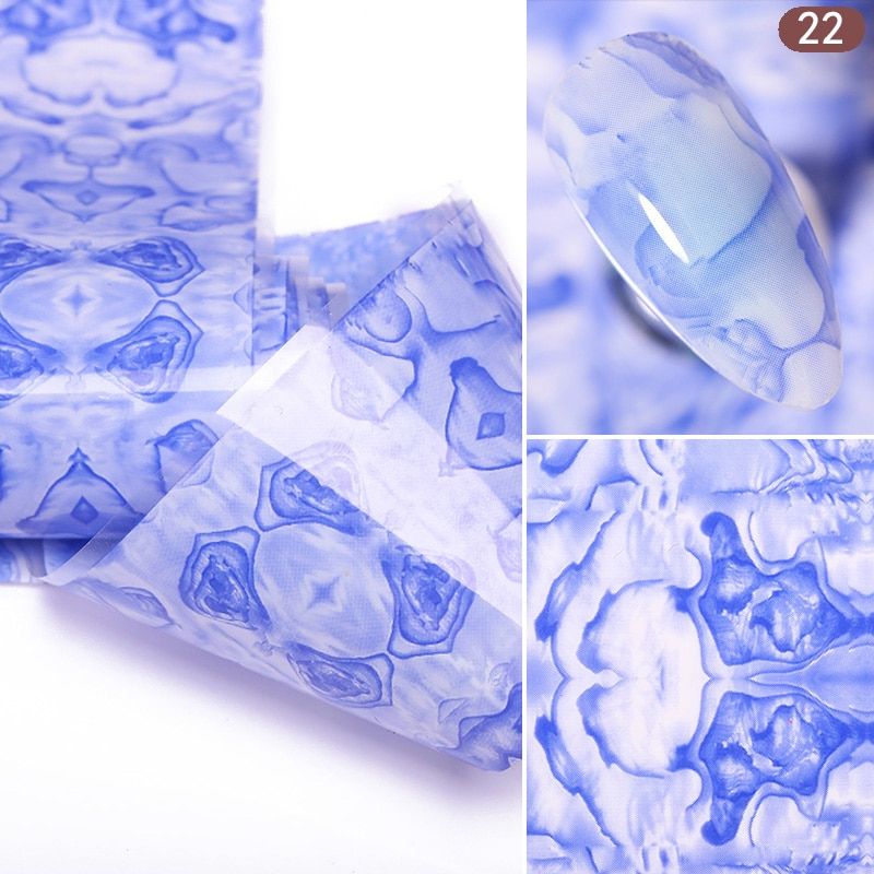 4*100cm Nail Foils Stickers Marble Series Paper Pink Blue Foils Bright Marble Nail Art Transfer Sticker DIY Design Decoratio