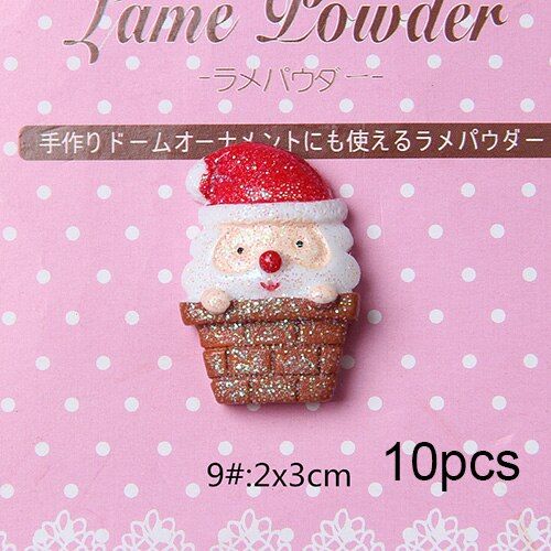 Boxi10pcs Christmas Slimes Charms Additives Cute Resin Santa Claus Supplies DIY Kit for Fluffy Clear Crunchy Slime Clay