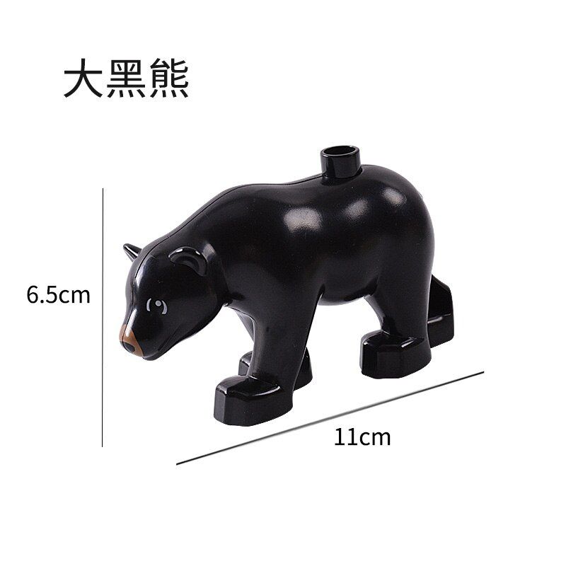 Creator Elephant Duplo Animal Model Figures Big Blocks Elephant Lion Horse Building Blocks Kids Creators Toys Friends Brinquedos