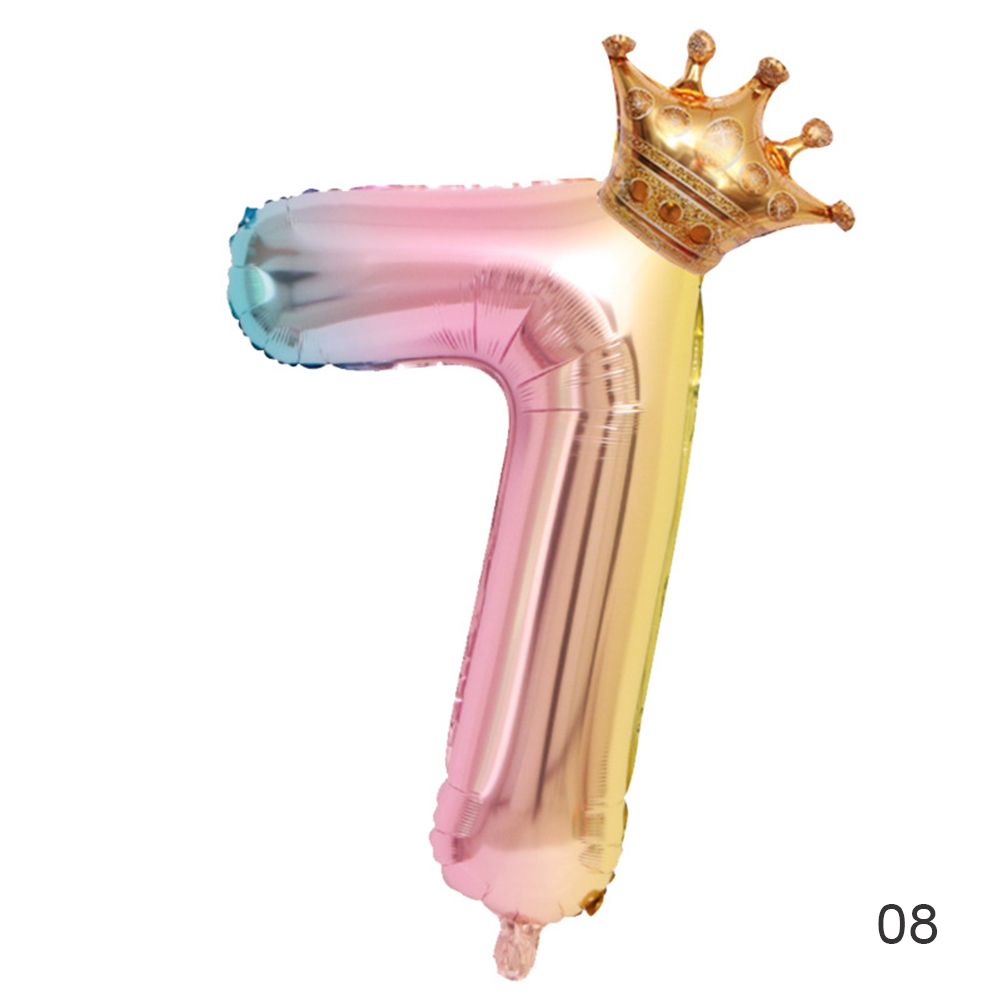 1pc 32Inch Number Foil Balloon Crown Figure 0-9 Birthday Wedding Engagement Kids Birthday Party Decoration Ball Supplies