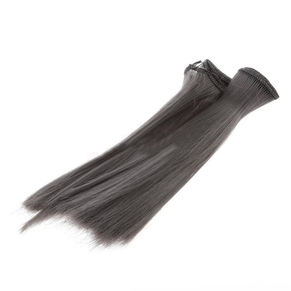 15cm DIY Beautiful High-temperature Silk Straight Hair Wig Doll Accessories