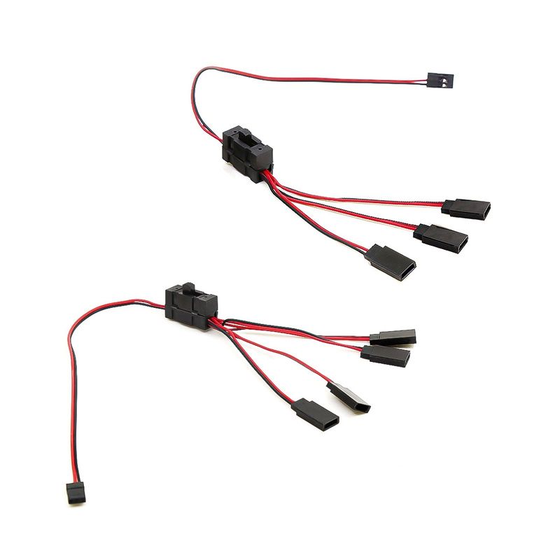 2PCS RC Servo Extension 1 to 4/ 1 to 3 Y Wire Cable LED Light Control Power Switch for JR Futaba RC Model