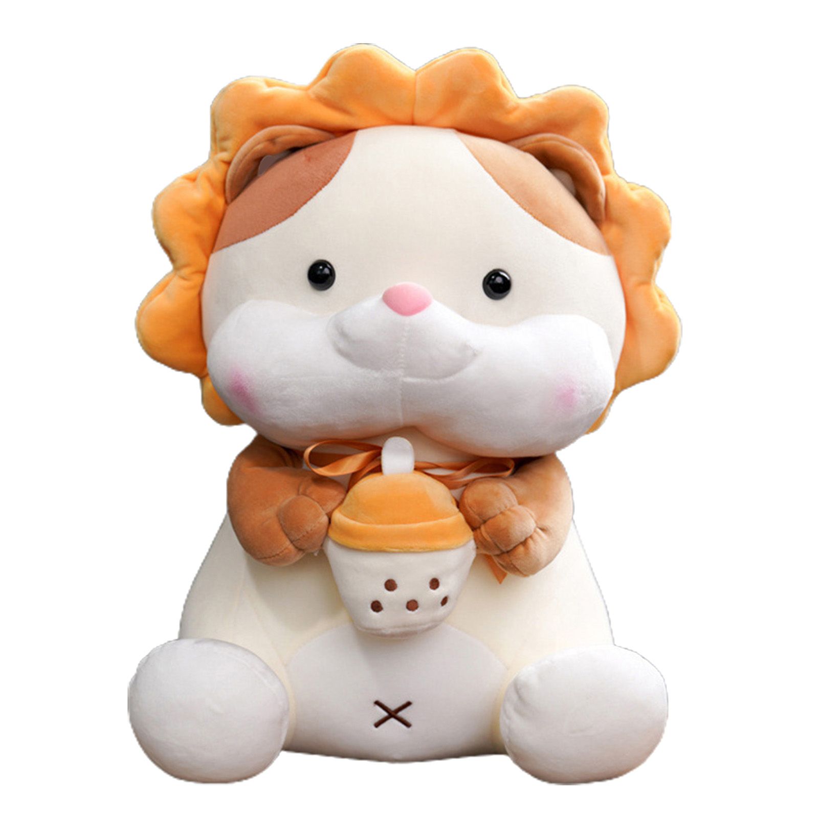 Plush Doll Exquisite Smooth PP Cotton Cat Pillow with Milk Tea for Child