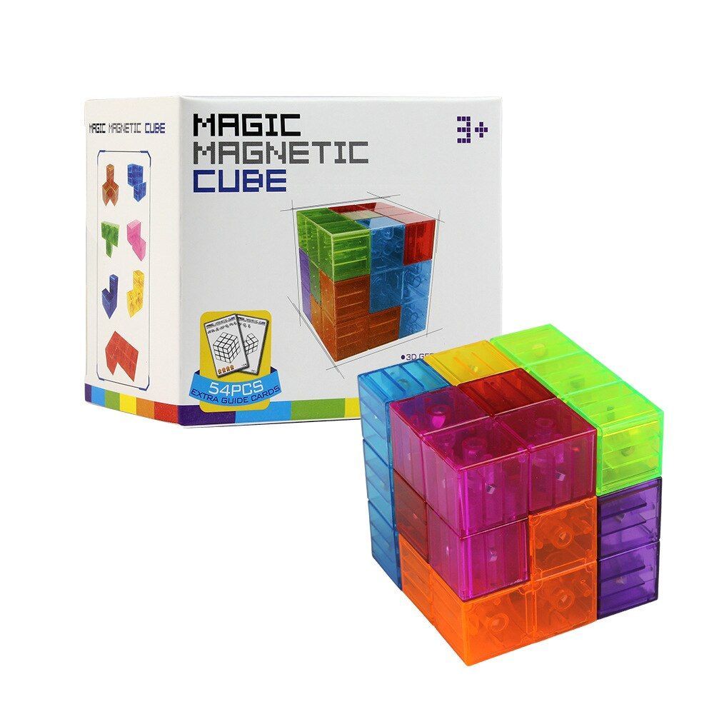 3D DIY 3x3x3 Assembling Magic Magnetic Cube Puzzle 3x3 Cube Educational Intelligence Toys Kids