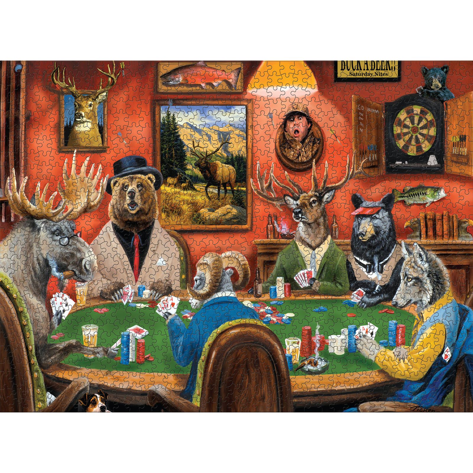 1000Pcs Blue Sea Sky Snooker Leisure Time Play Card Game Animal World Jigsaw Puzzles for Adults Kids