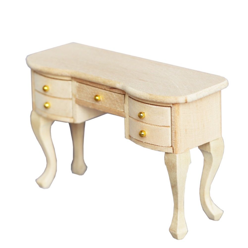 1/12 Dollhouse Mini 5-drawer Table Desk Furniture Model Study Scene DIY Decor