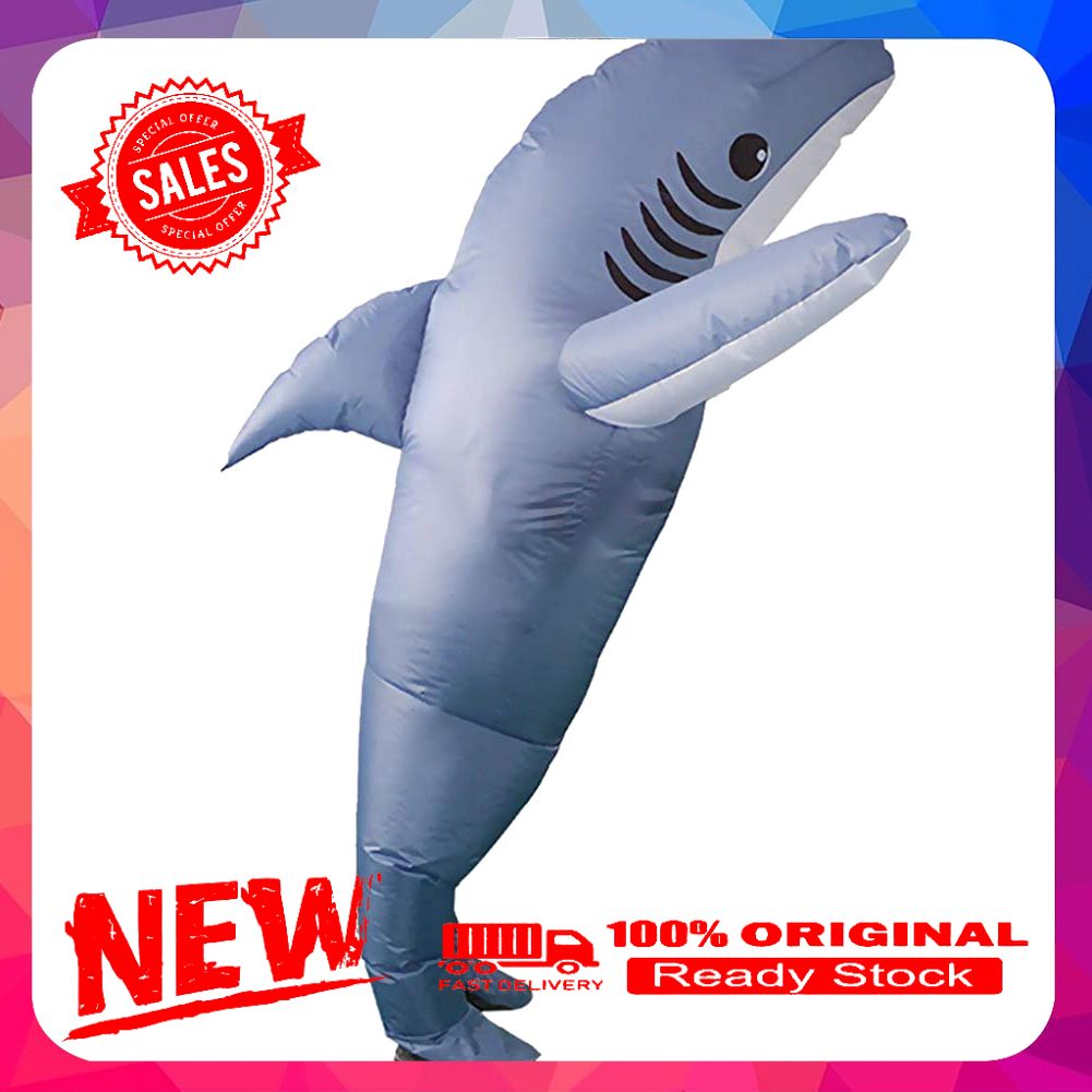 Inflatable Costume Shark Game Fancy Dress Party Jumpsuit Cosplay Outfit Prop