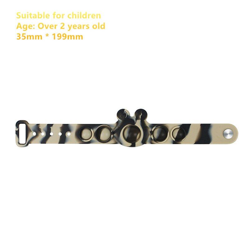 Bracelet Simple Dimple Fidget Toys Push Bubble Silicone Keychain Anti Stress Reliever Sensory Squeeze Toy Gift for Kids