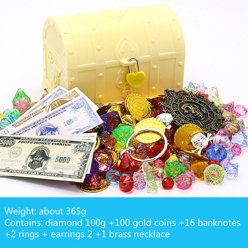 Yfashion ldren irls Multicolor Plastic ulation Large Pirate reasure Chest reasure Map oy