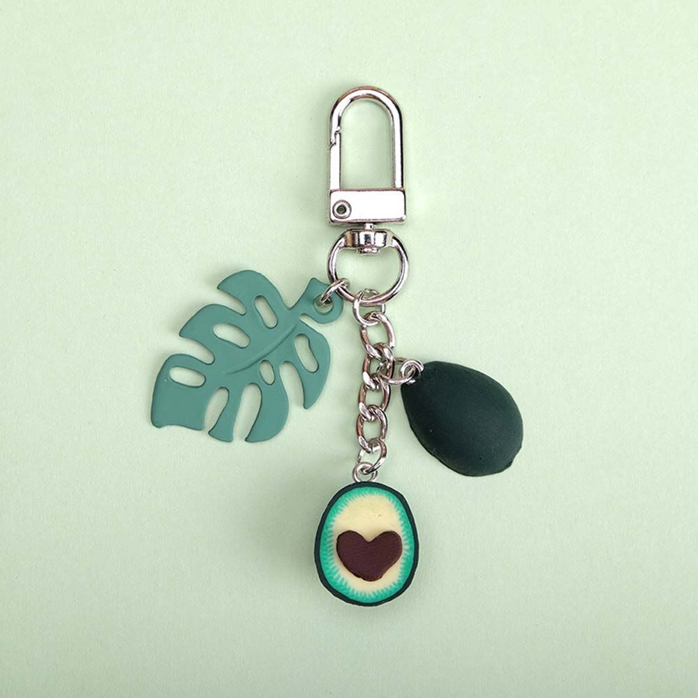 1pc New Simulation Fruit Avocado Smile-shaped Keychain Toys Avocado Key Chains Fashion Birthday Gifts
