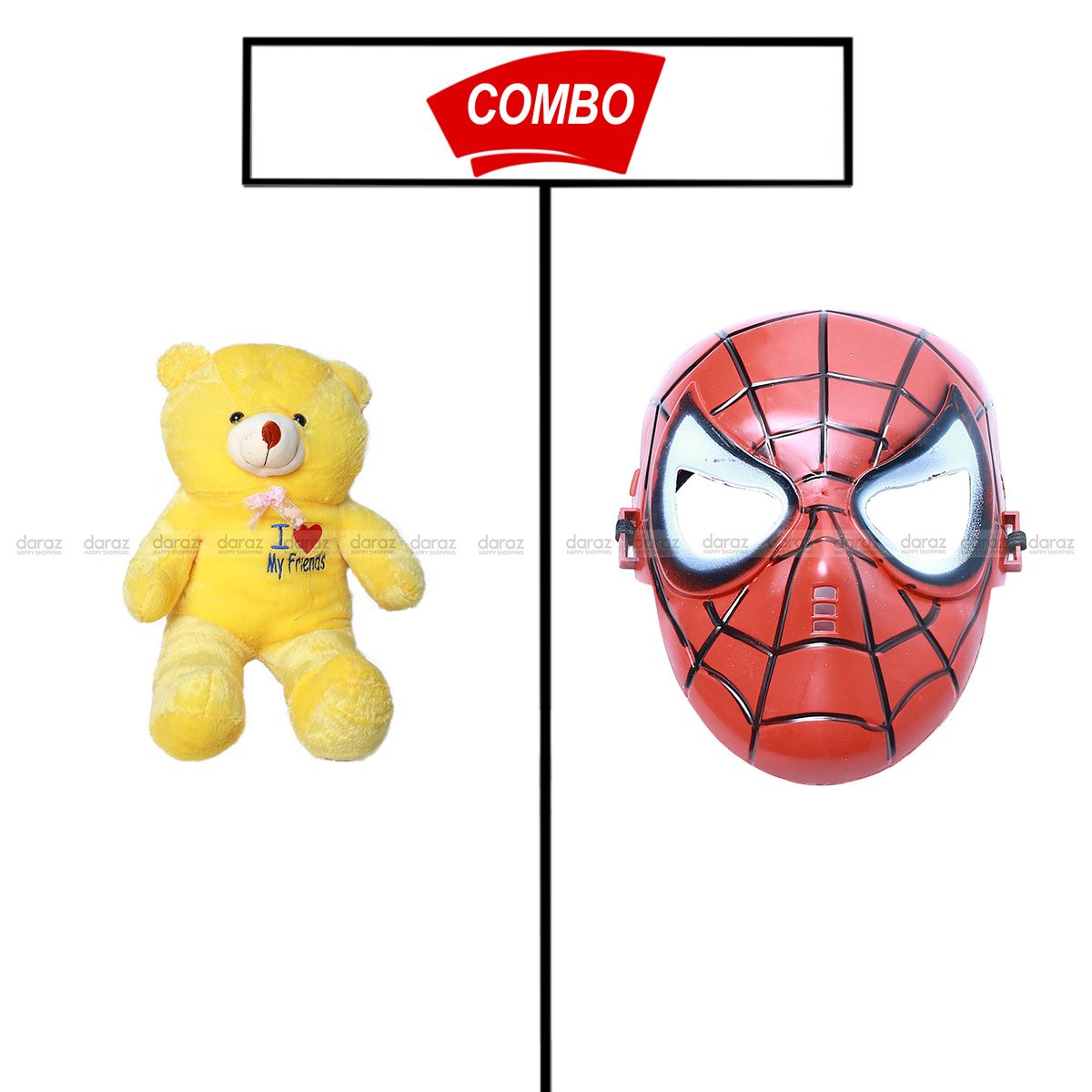 TEDDY BEAR & SPIDER MAN COSTUME false fac COMBO