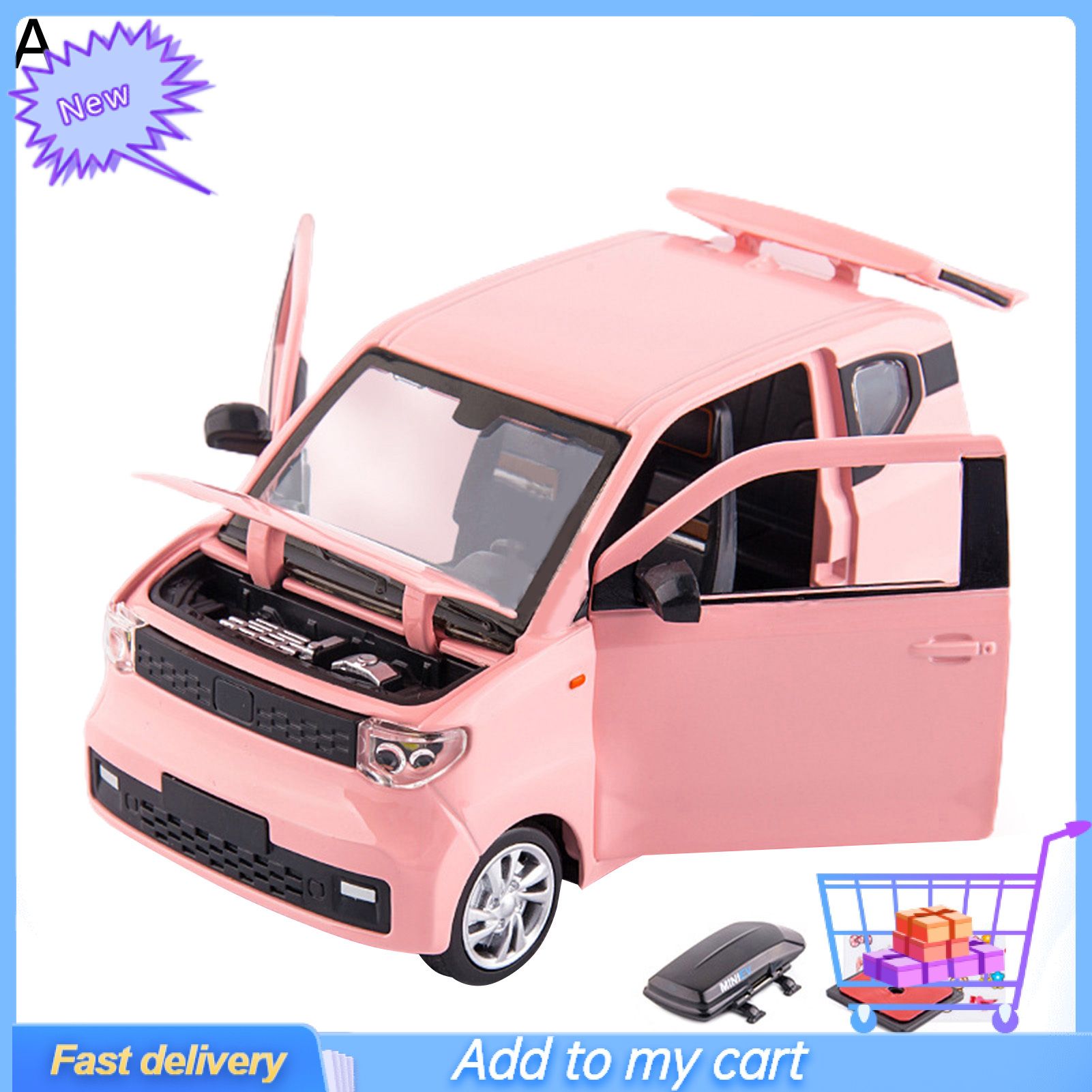Miniature Wuling Car Flashing Car Light Attractive Car Sound Interesting Kids Car Toy Model for Toddler