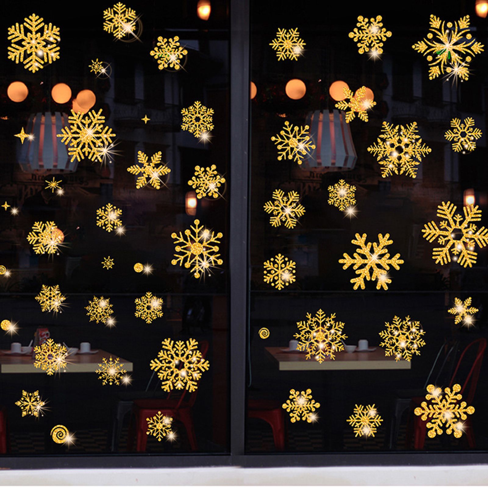 Christmas Static Stickers Falling Resistance Glitter Windows Static Snow Flower Sticker