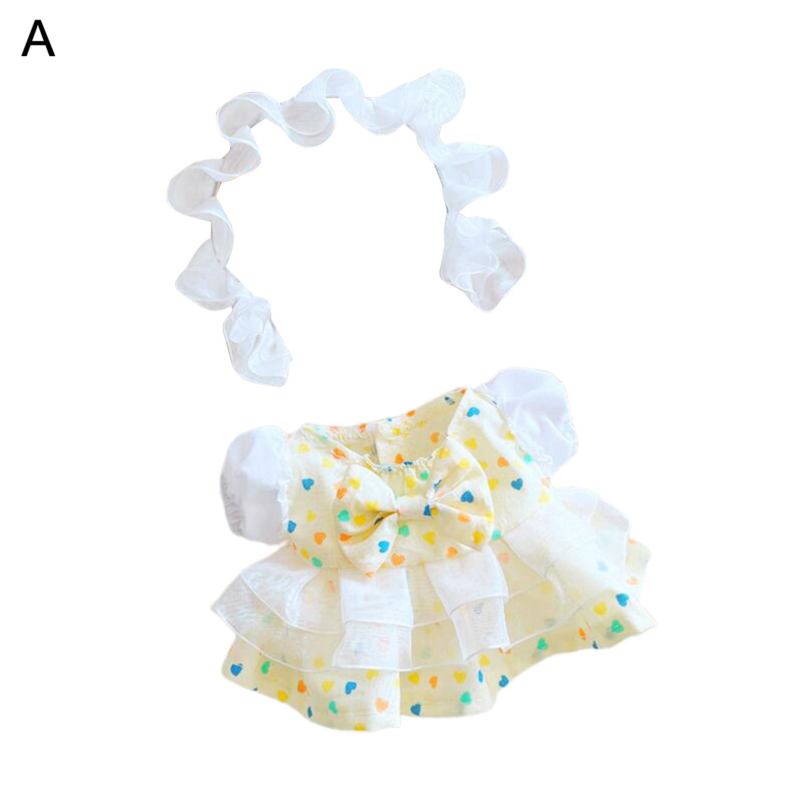 Doll Dress Heart Pattern Handmade Doll Outfits Party Dresses Shoes Set