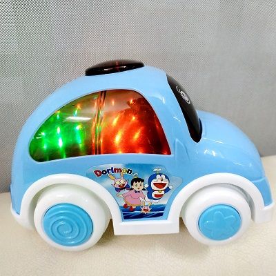 Doraemon Character Push and Go Friction Toy Car with Music and Lights -BLUE