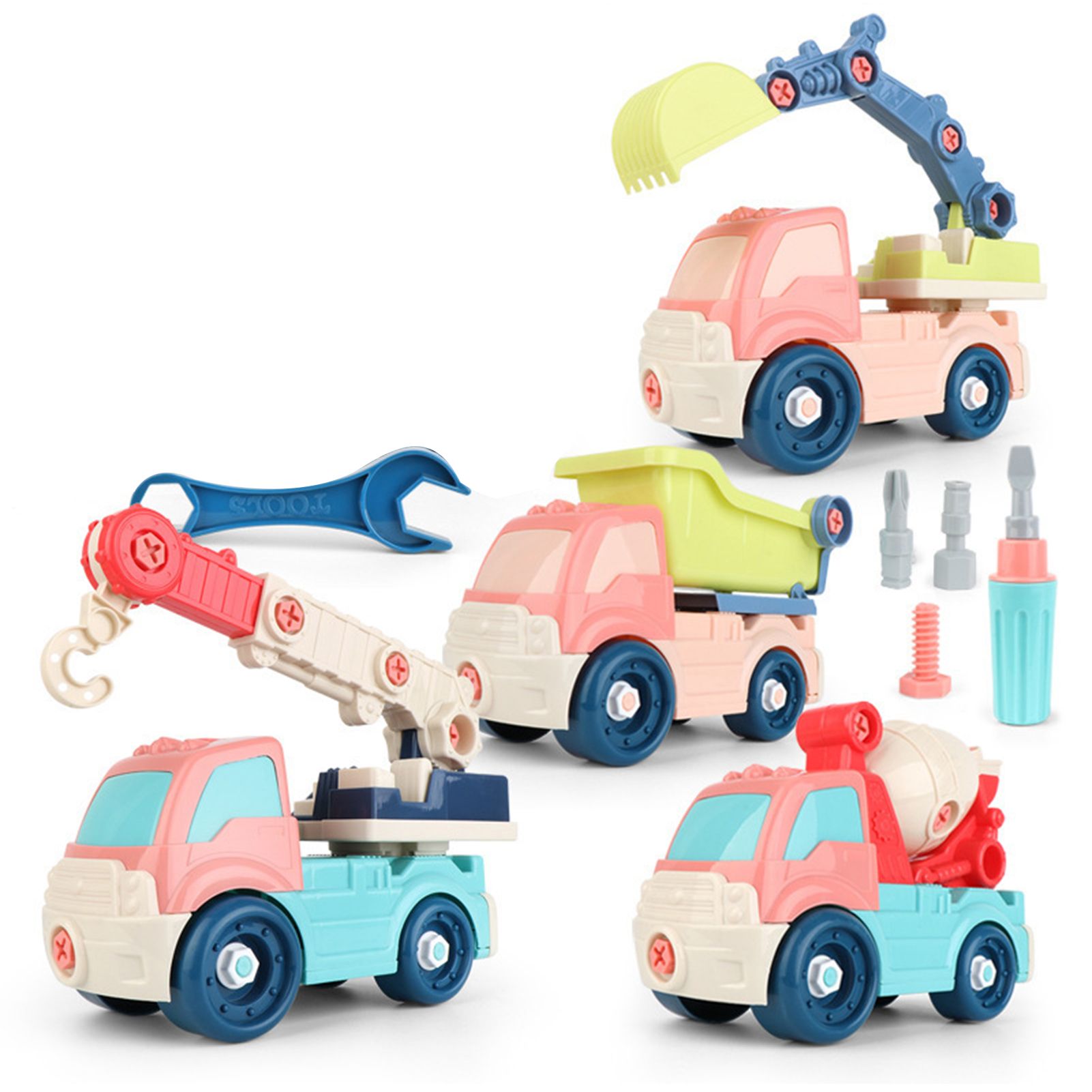 Greenhome Children Detachable Screw Disassembling Engineering Vehicle Kids Educational Toy