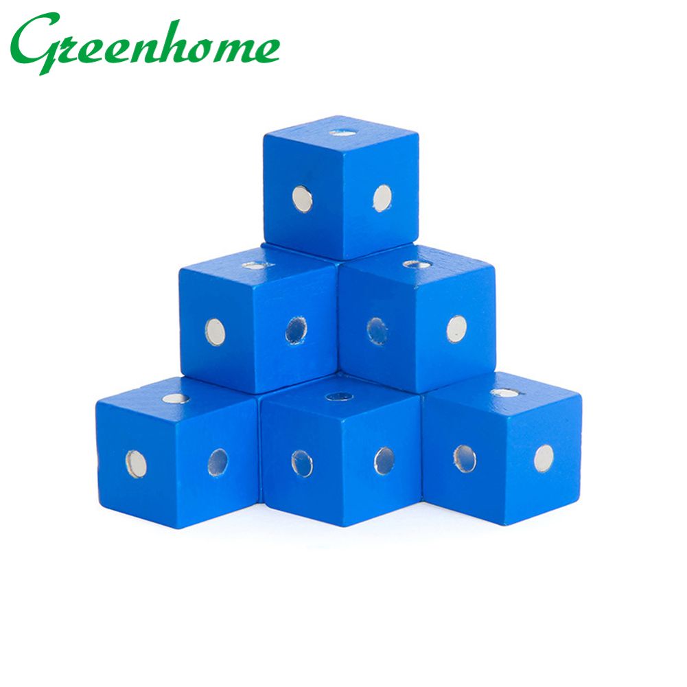 Greenhome 10Pcs Wooden Magenetic Cubic Blocks Bricks DIY Building Educational Kids Toy