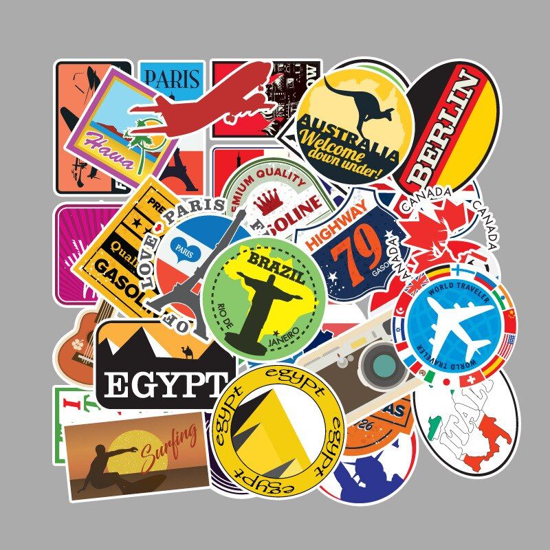10/30/50pcs Skateboard Stickers For Kids Stickers Guitar Cans Laptop Sticker Pack Set Motorcycle Suitcase Waterproof Stickers