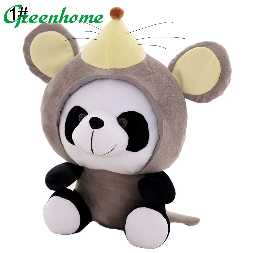 Greenhome 1Pc Cute Panda Chinese Zodiac Plush Stuffed Doll Toy Sofa Decor Birthday Gift