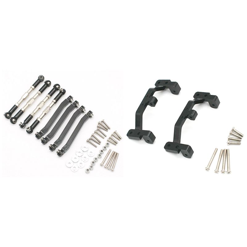 Chassis Pull Rods Link Suspension Tie Rod for MN D90 D91 D96 D99 D99S MN90 MN99S 1/12 & Metal Pull Rod Base Seat Bracket