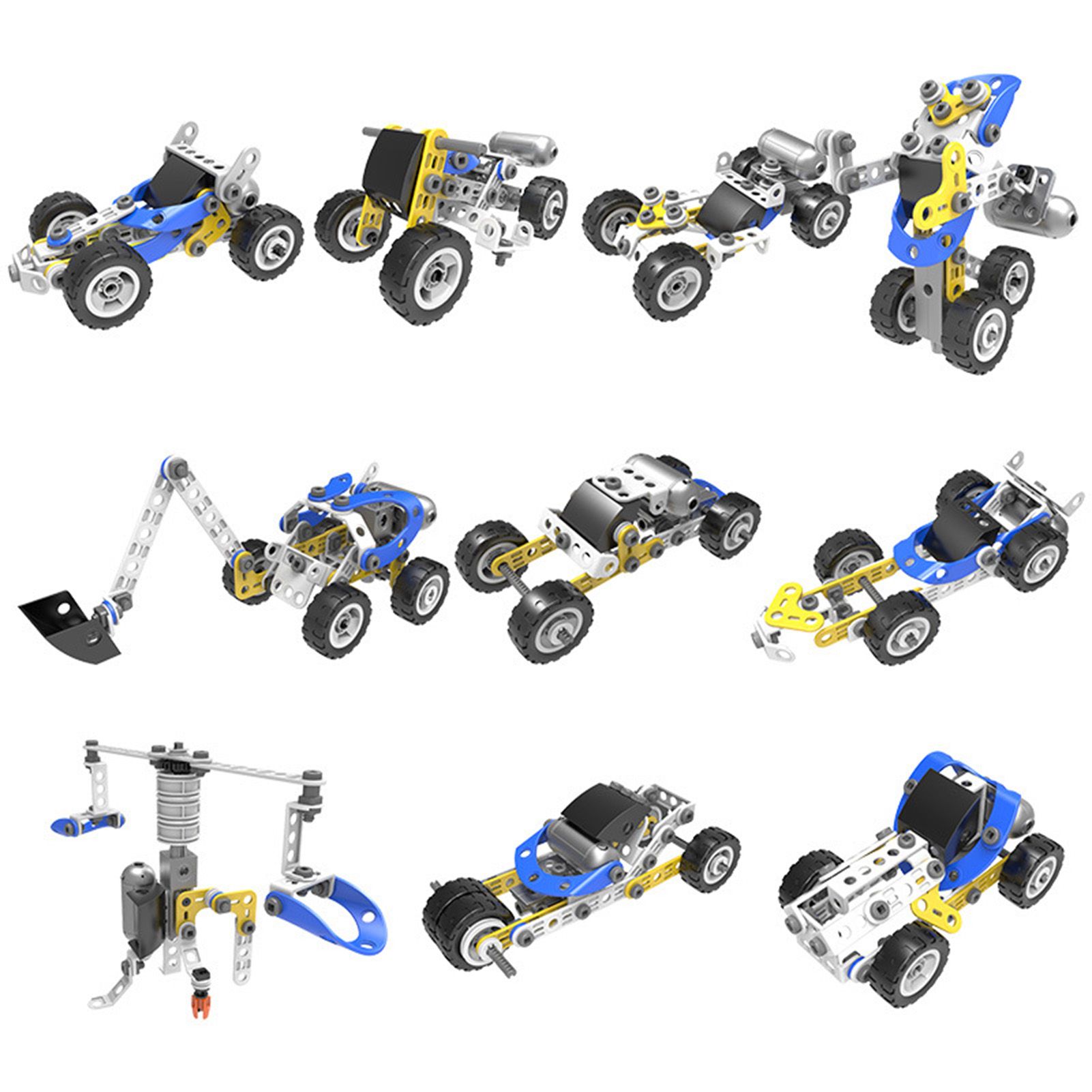 Toy Brick Cultivate Color Recognition Electric Engineering Vehicle Mechanical Assembly Building Blocks