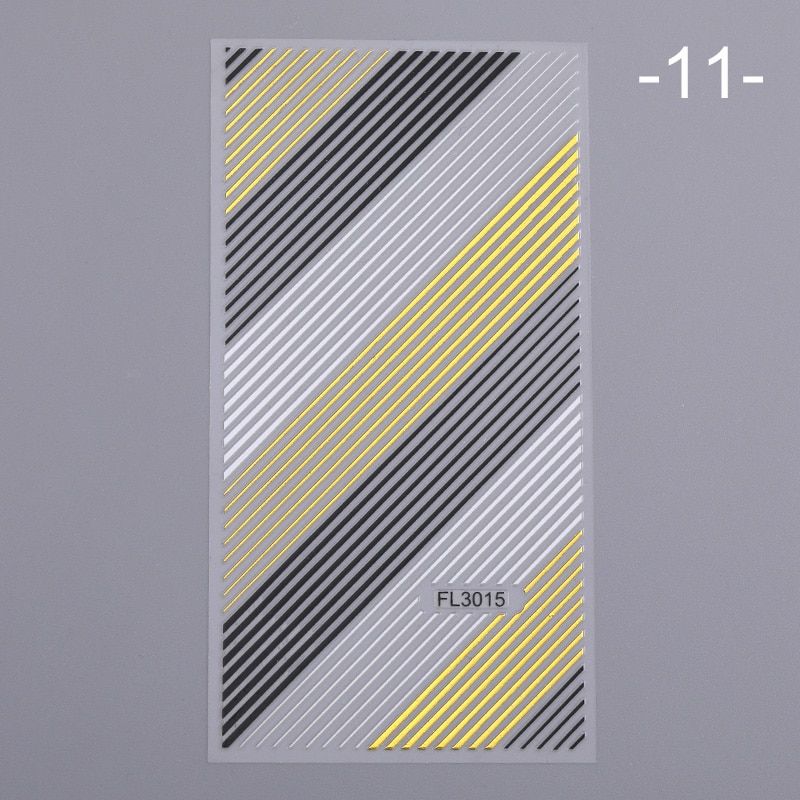 Gold Silver Straight Curve Lines Nail Sticker Self-Adhesive Striping Tape Nail Art Decals Manicures Decoration For Nail Design