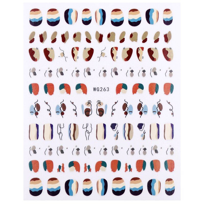 1 Sheet Japanese Style Stitching 3D Nail Foil Stickers Colorful Picture And Flowers Sliders Nail Decals DIY Nail Art Decoration